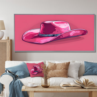 Décoration murale chapeau de cowboy rose