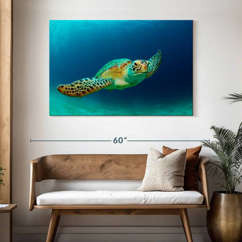 Tortue de mer verte des Philippines, H 32 po x l 48 po
