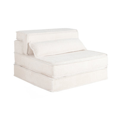Compression Mahjong Sofa,Convertible Floor Sofa Bed,DIY Boneless Modular Sectional Sofa,No Assembly Required,Circle Fleece Fabric,Oversized Single Sofa With 1 Pillow,White