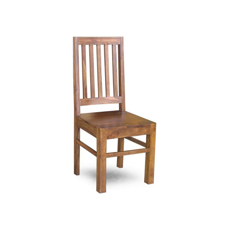 Donoghue 45cm H Solid Wood Slat Back Side Chair, Honey