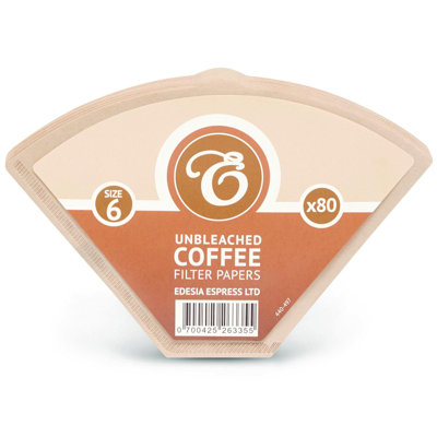 80 Size 6 Brown Coffee Filter Paper Cones – Commercial Use