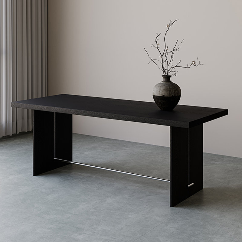 Black Rectangular Solid wood Butterfly Leaf Dining Table, 29.53"H x 70.87"L x 31.5"W
