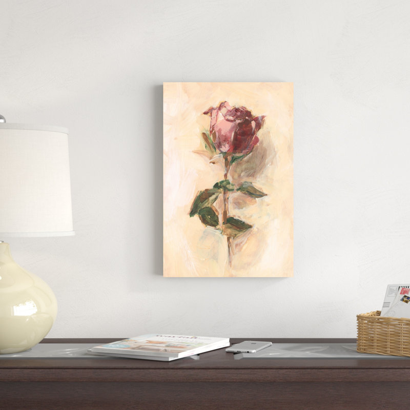 " Painterly Rose Study I " Painting Print, 18" H x 12" W