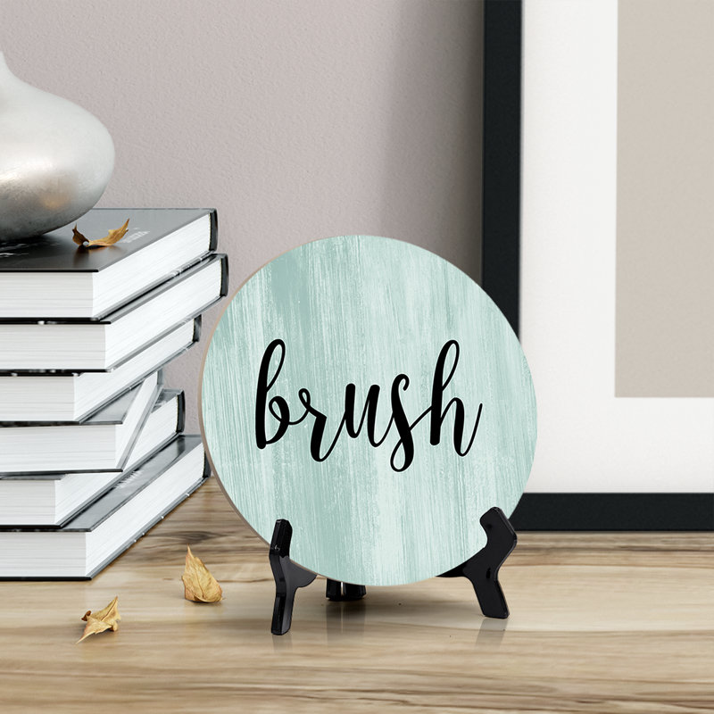 Enseigne de table Brush avec chevalet, Vert