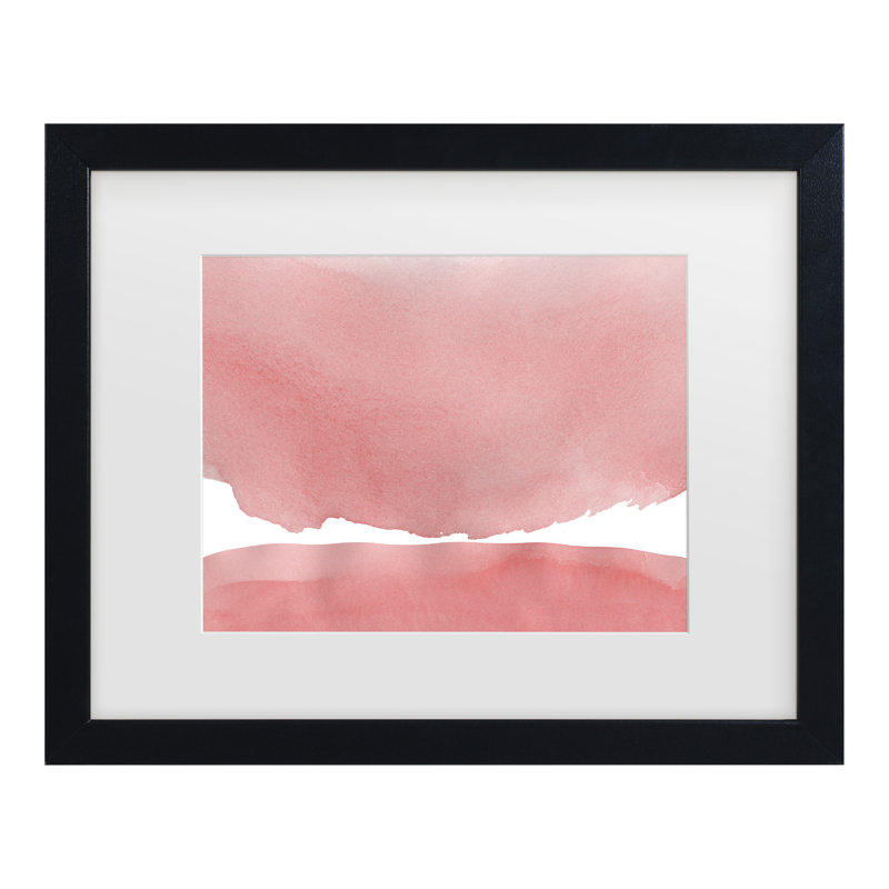 Art encadré Amini54 Minimal Pink Abstract 04, H 13 po x l 16 po, Cadre noir