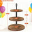 Tour à petits gâteaux en bois Tier - Assemblage facile en 15 minutes, surface lisse résistante aux taches, nettoyage facile, pour les réunions de famille, table à dessert de mariage
