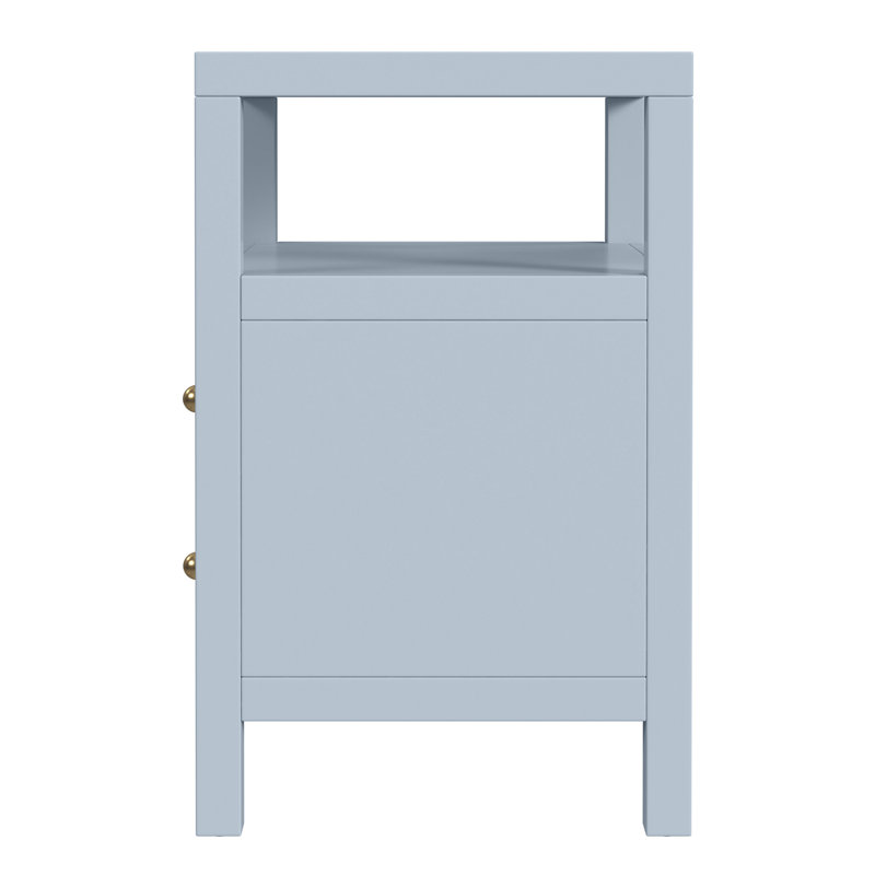 Nora 2-Drawer Nightstand, Light Blue