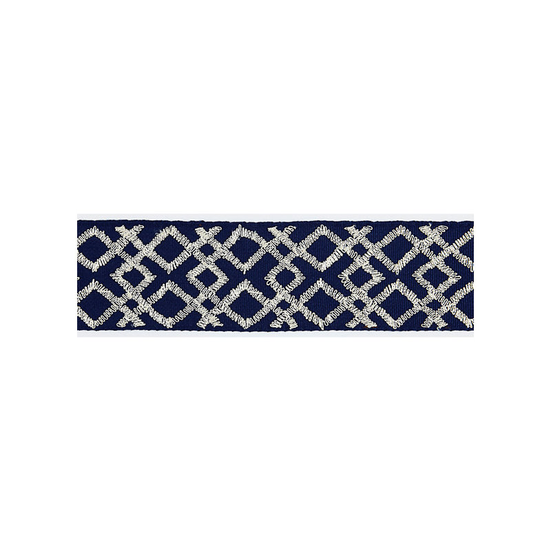Tissu de treillis moderne de luxe moderne, Indigo