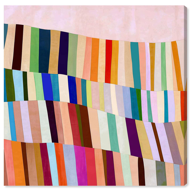 Impression sur toile Rainbow Ribbon III par Art Remedy, H 16" x l 16", Toile tendue avec châssis