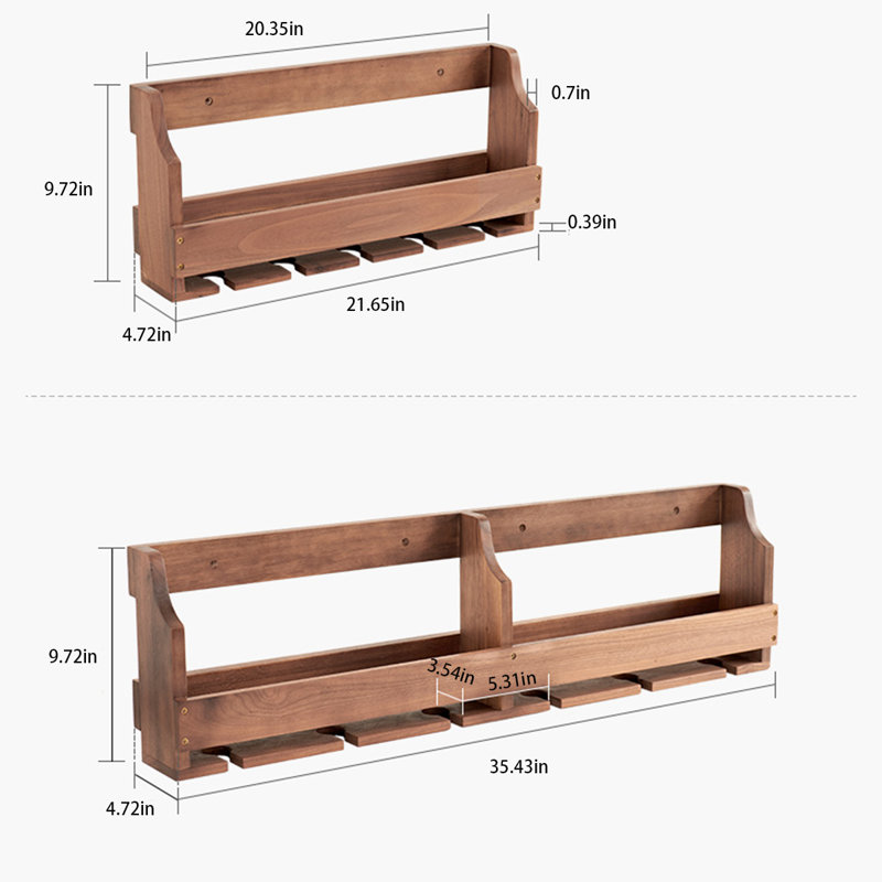 Solid Wood Wall-Mounted Wine Rack