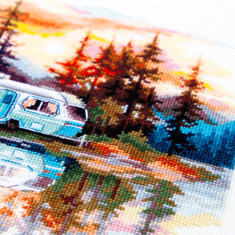 Sunset at the Lake Counted Cross Stitch Kit by Magic Needle 70-11