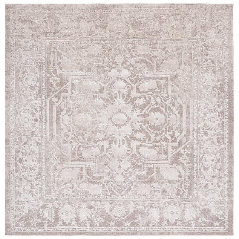 Tapis beige / crème Calidia, Carré 6 pi 7 po