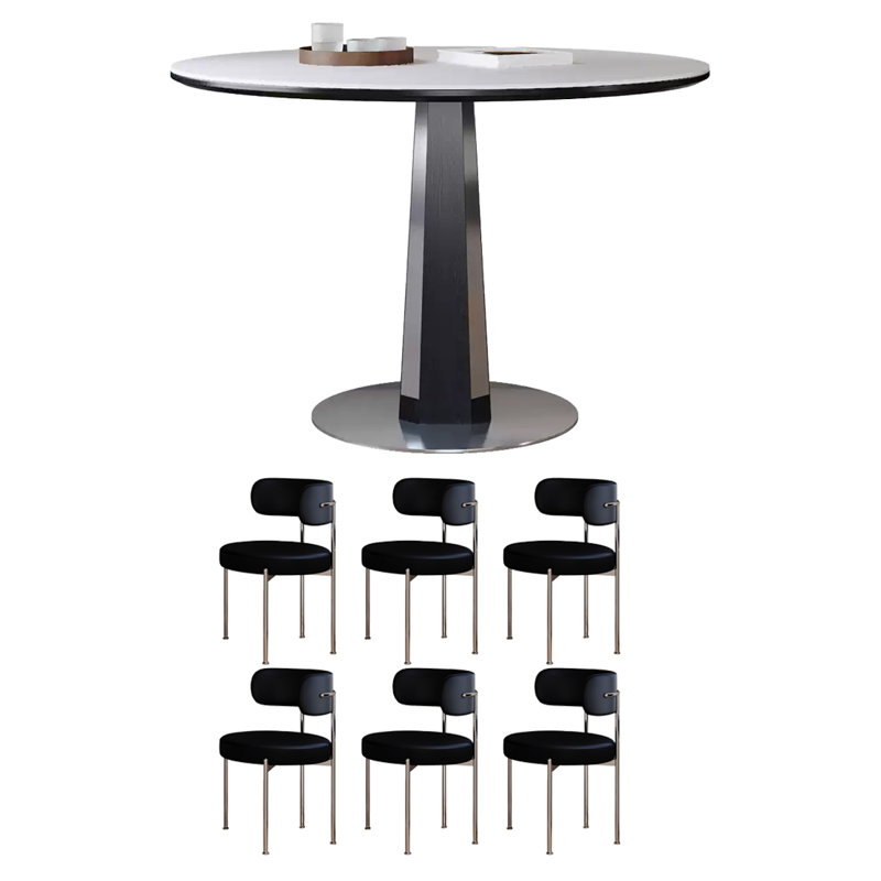 Table de salle à manger ronde moderne et simple, H 29,52 po x L 43,3 po x l 43,3 po