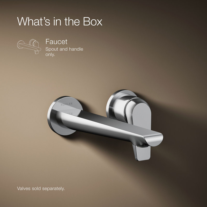 Avid Single-Handle Wall-Mount Bathroom Sink Faucet, Polished Chrome
