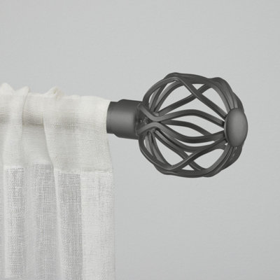 Exclusive Home Ogee 1" Curtain Rod and Coordinating Finial Set, Adjustable