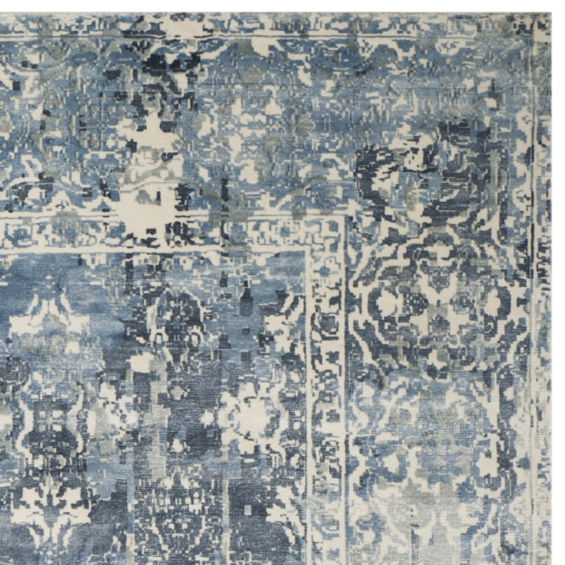 Tapis ivoire en laine tissé à la main Curt, Rectangle 6 pi x 9 pi