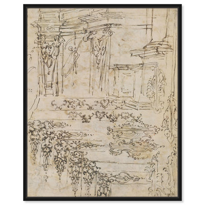 Ornament and Architecture 1710 Canvas Classic Sketches by Art Remedy