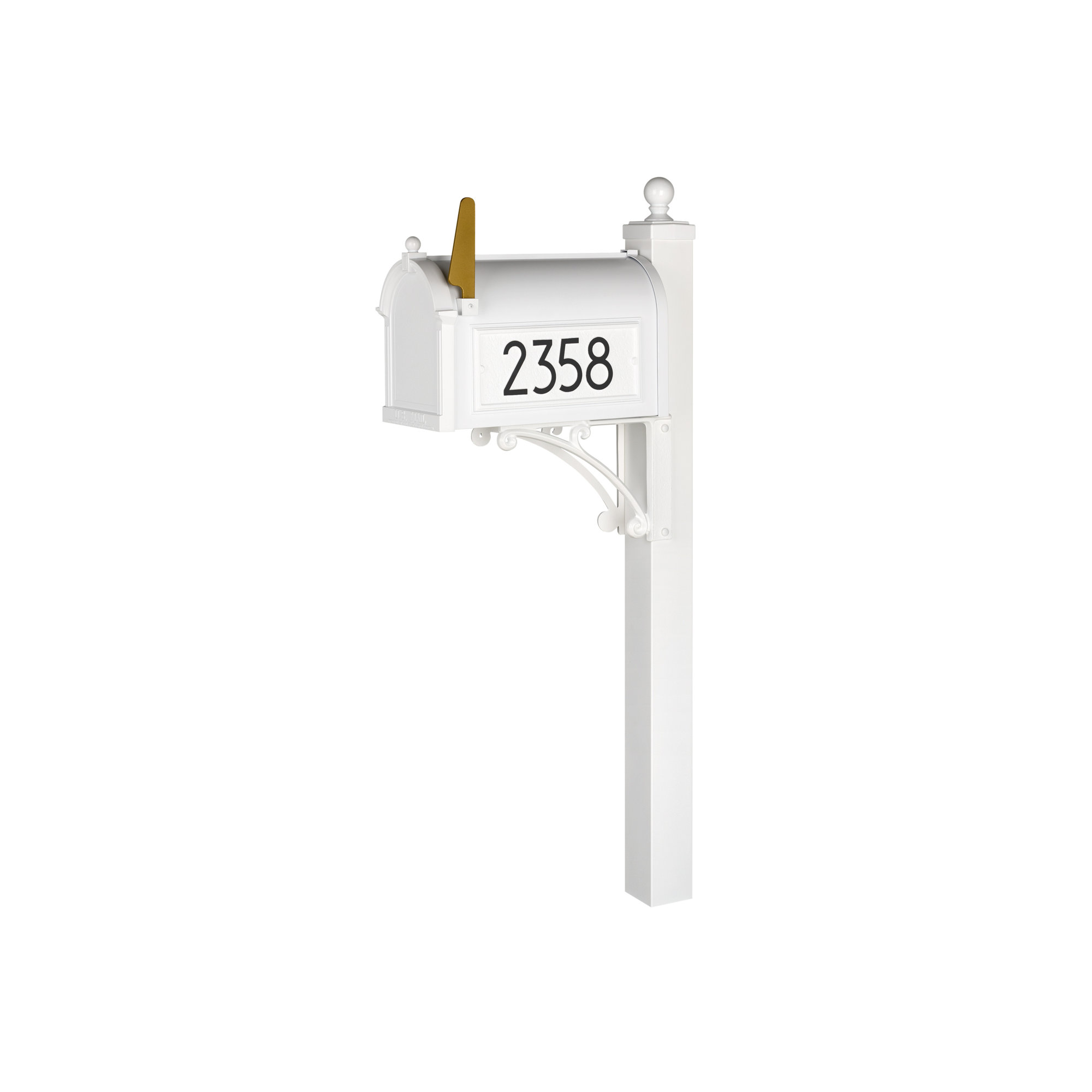 Modern Mailbox, White/Black, Yes