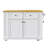 Large Kitchen Island with 2 Bar Stools, Power Outlet, Door Internal Storage Rack, Kitchen Storage Cart on Wheels with Drop Leaf-1373799824