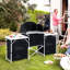 Table de cuisine de camping - Aluminium avec 3 armoires et pare-brise pour la fête, pique-nique Table de cuisson portable: aluminium, pare-brise barbecue, pique-nique, cour arrière. Matériau spacieux et pratique