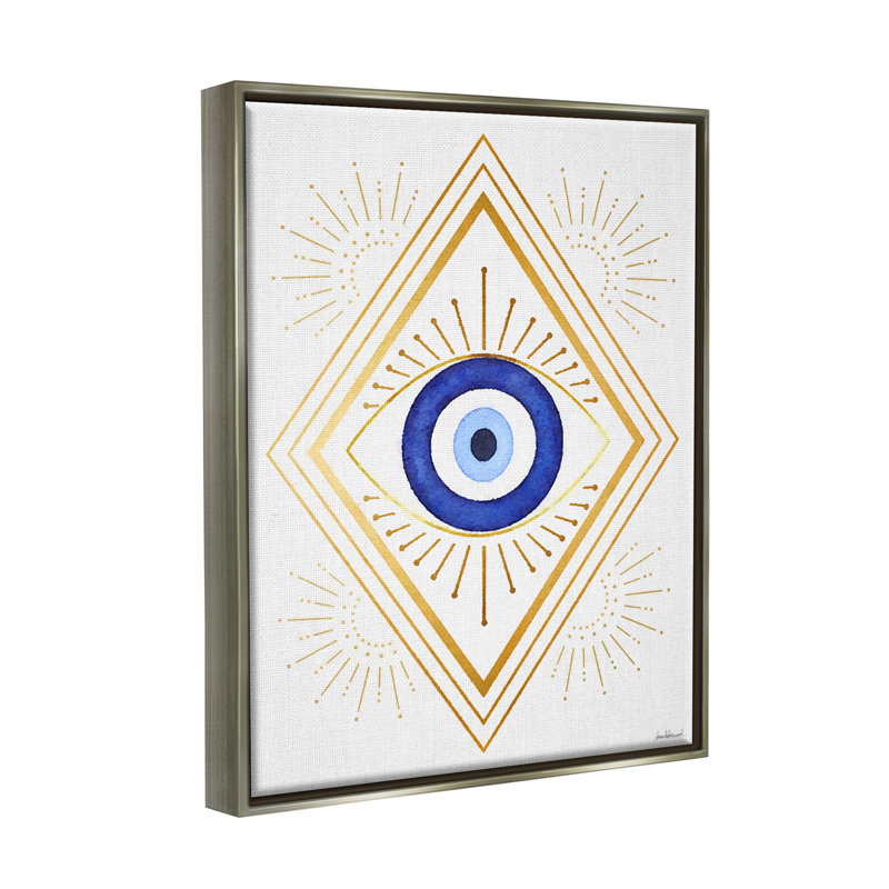 Art mural sur toile Vivid Blue Eye, H 31 po x l 25 po x P 1,7 po, Cadre flottant gris lustré