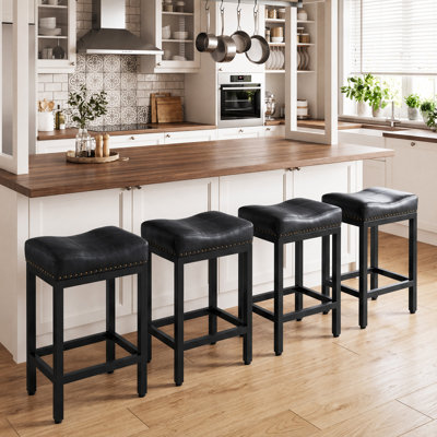Michille Saddle Upholstered 24.21" Counter Stool