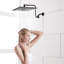 Pomme de douche à haute pression à bras réglable 12 pouces, pomme de douche fixe-115328511