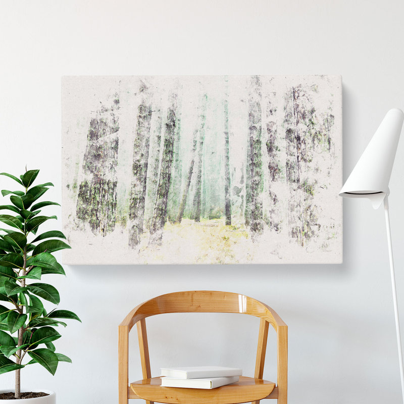 View Of A Pine Tree Forest - Wrapped Canvas Print, 35cm H x 50cm W x 3cm D
