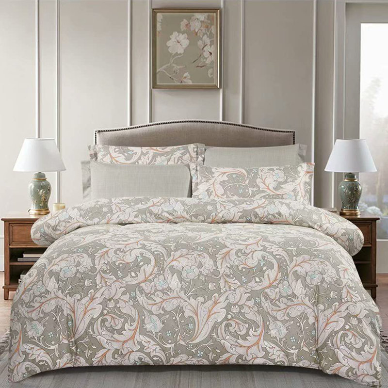 Ensemble d'édredon en microfibre, Édredon très grand et 2 très grandes taies déc, Gris
