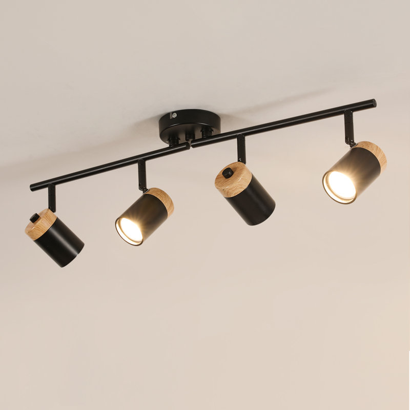 Black 4-Light Aluminium Ceiling Spotlight