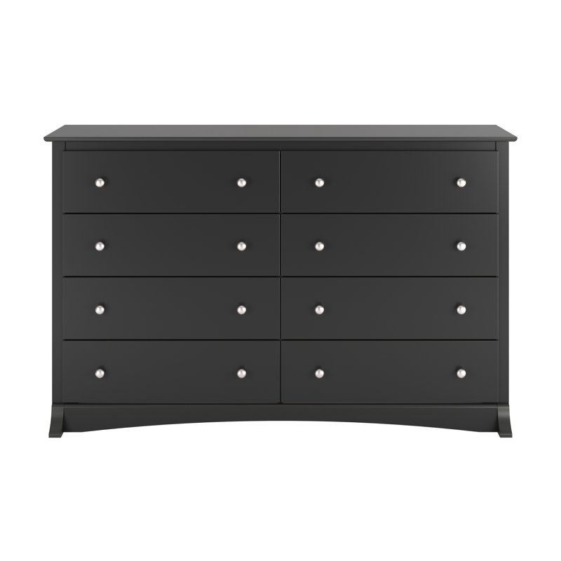Commode 8 tiroirs Wahhaj, l 59 po, Noir