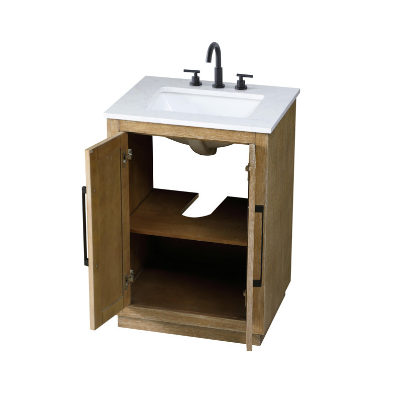 Meuble-lavabo simple 24 po, Lin chêne