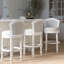 Tabouret de bar de 31 po, pivotant, assise et dossier rembourrés, blanc, gris, assemblage simple à 180 degrés, profondeur de 22,3 po, largeur de 22,32 po, hauteur de 43,52 po avec pivot, confortable