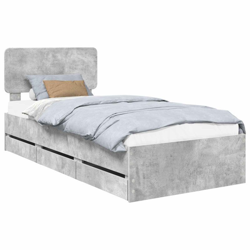 Bed, Small Single (2'6), Concrete Grey