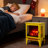 17 inch Freestanding Electric Fireplace Stove heater with 3D Flame effect,Lemon Yellow-711315655