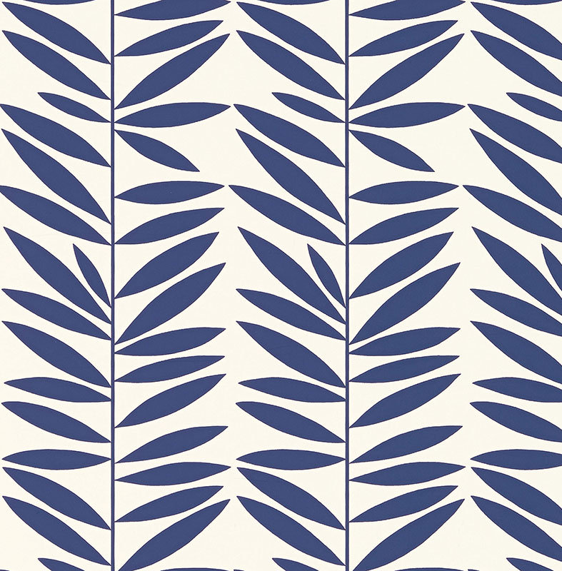 Leaf Stripe Wallpaper, Mist