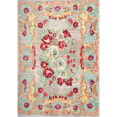 Tapis contemporain rouge / orange