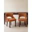 Ensemble de 2 chaises de salle à manger orange rembourrées avec dossier découpé et pieds en bois massif Mid-Century Modern