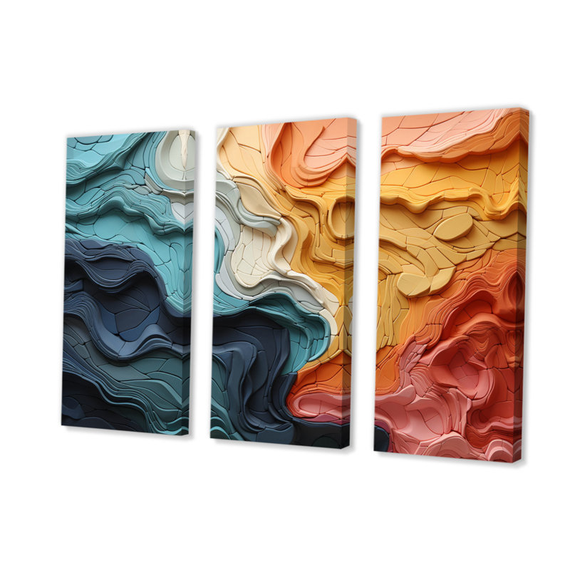 Biomorphism Organic Forms IV - 3 pièces sur toile tendue, H 28 po x l 36 po x P 1 po