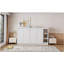 Lit escamotable simple avec bibliothèque, blanc