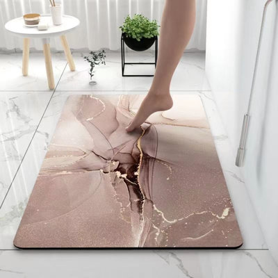 Tapis de bain en terre de diatomées, tapis antidérapant à séchage rapide pour la salle de bain, facile à nettoyer, 16 x 24 pouces (40 x 60 cm)