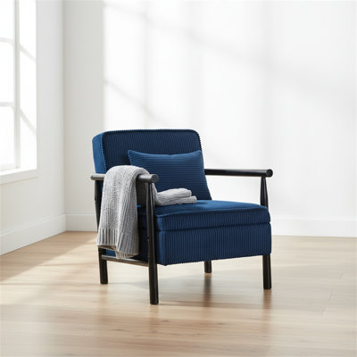 Wooden Frame Decorative Chair With Waist Cushion, Storage Chair Suitable For Bedroom Sunroom