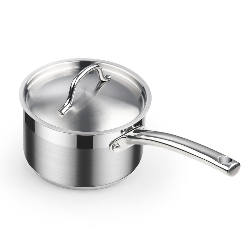 Professional 2-Quart Stainless Steel Saucepan with Lid