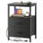 Nightstand With Charging Station, Side Table With Fabric Drawers, End Table With Open Shelf, Bedside Table With USB Ports And Outlets, Night Stand For Bedroom, Black