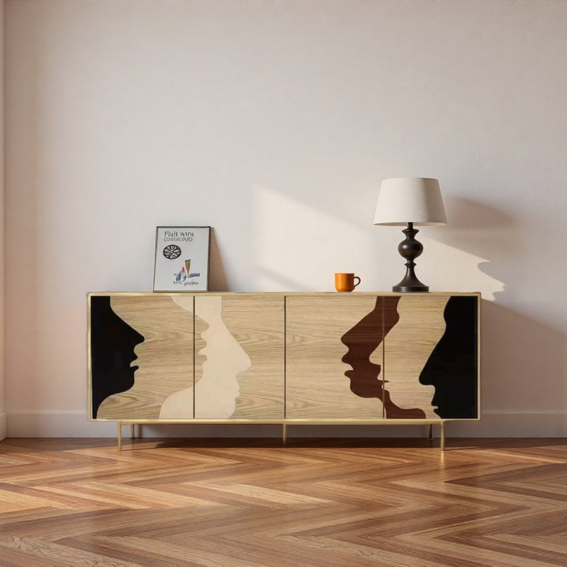 Buffet de luxe américain de style moderne et léger, H 33,4 po x l 70,8 po x P 15,7 po