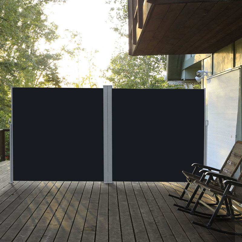 Manual Retraction Side Awning in Beige, Black, 19.7' H x 6.56' W