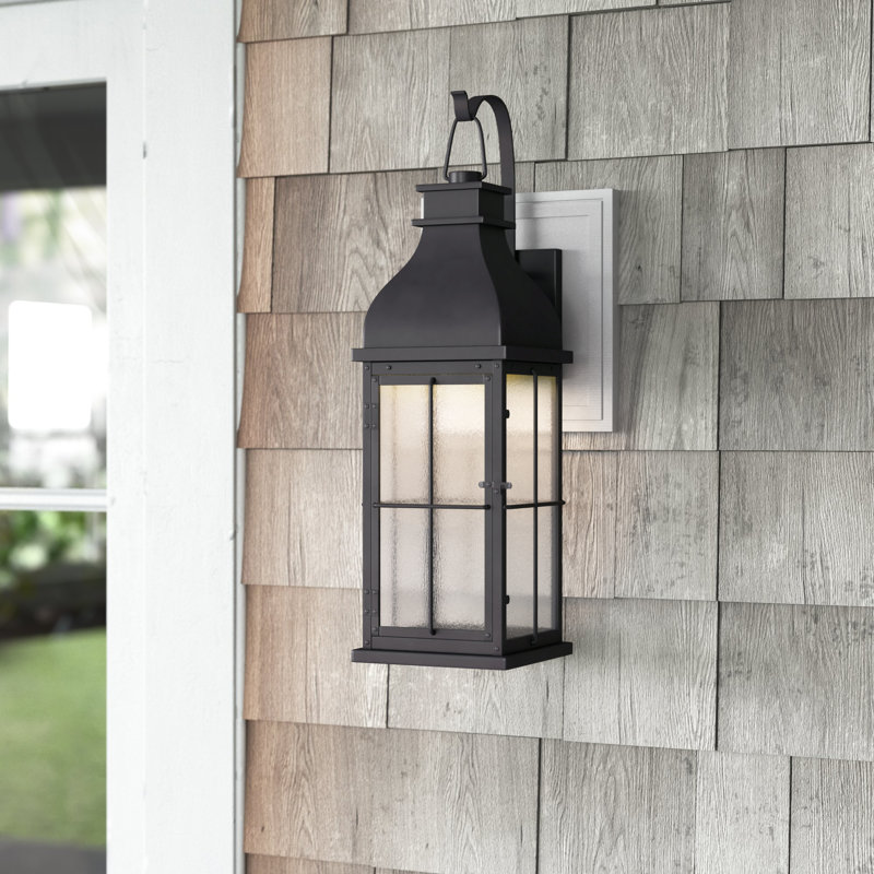 Lanterne murale d'extérieur Rossville, 18,5" H x 5,5" L x 7" D, Minuit