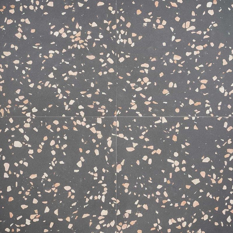 Terrazzo Italy Sacra 24x24 Honed Marble Tile, Dolce Grande Gray