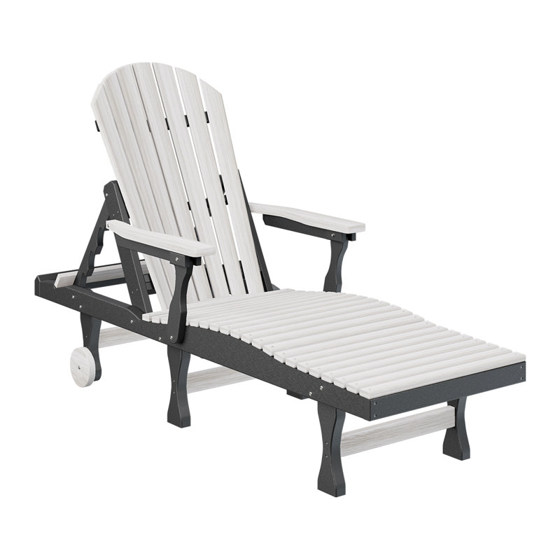 Berlin Gardens Comfo Back Chaise Lounge, Seashell Top/Black Base