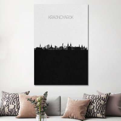Krasnoyarsk, Russia City Skyline by Ayse Deniz Akerman - Print on Canvas